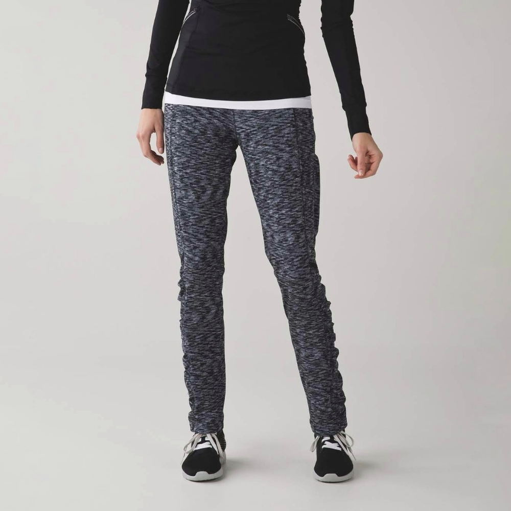 Lululemon Runderful Pant 2 Layer Lined Pants Size 4 Static Slate Black